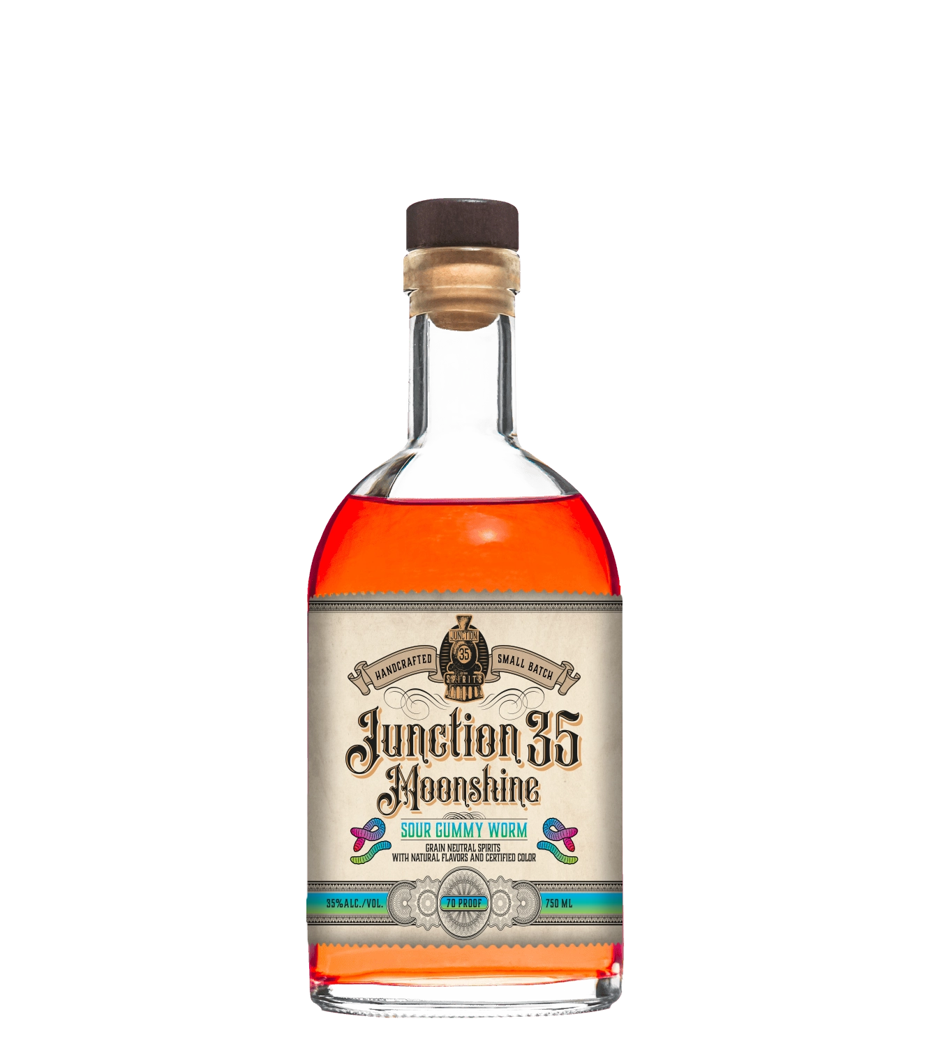 【希少】シェイプハート Liquor-Meister コニャック 空きボトル Sour Gummy Worm Moonshine | Junction 35 Spirits